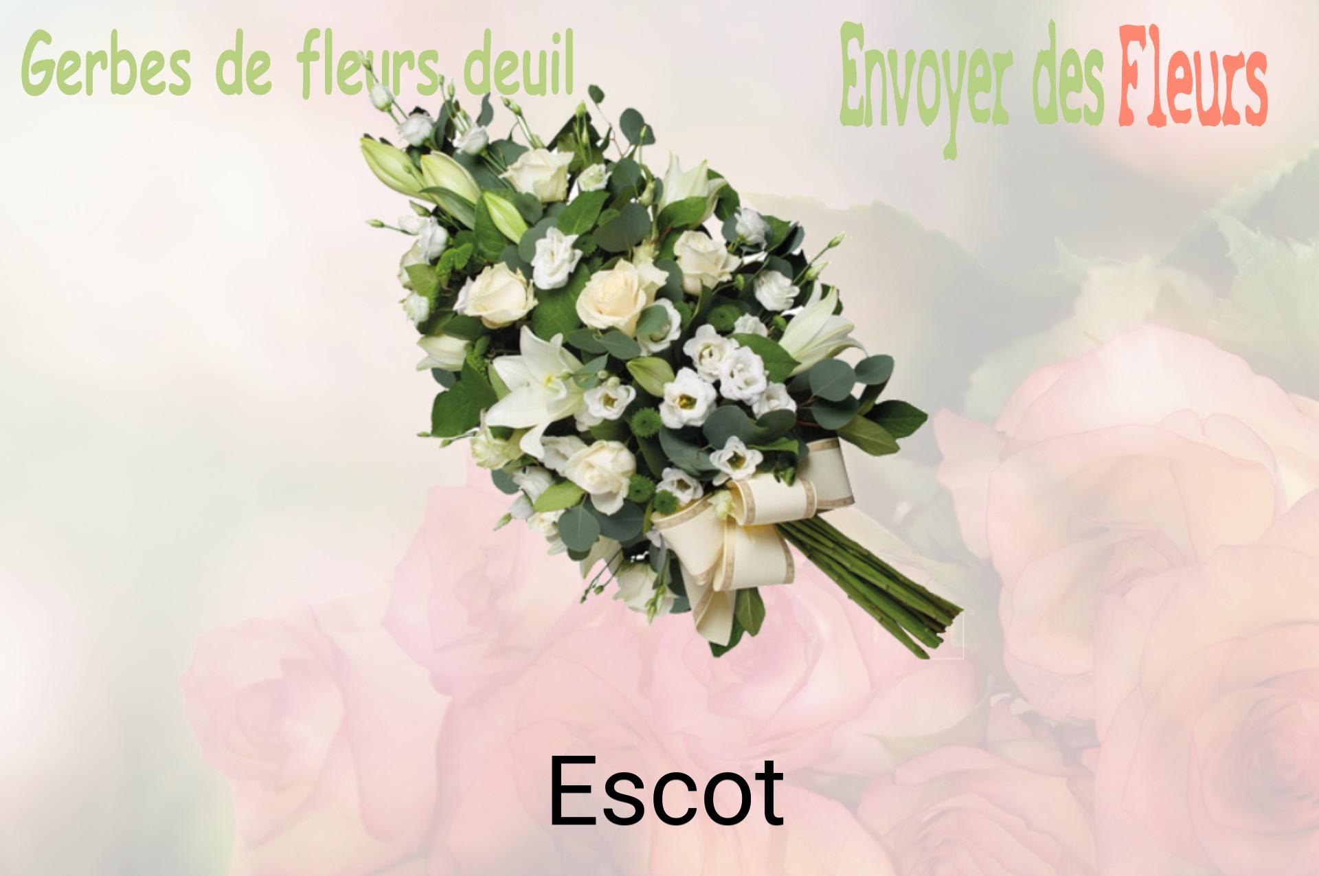 Gerbe de fleurs de deuil livrée à Escot
